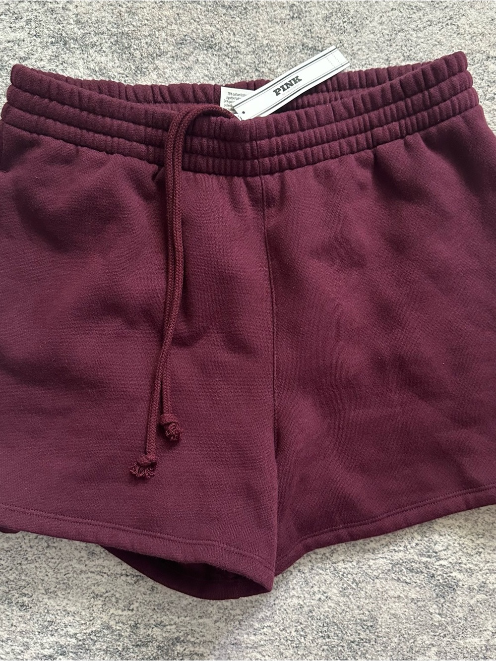 PINK Victoria's Secret Deep Burgundy Drawstring Shorts